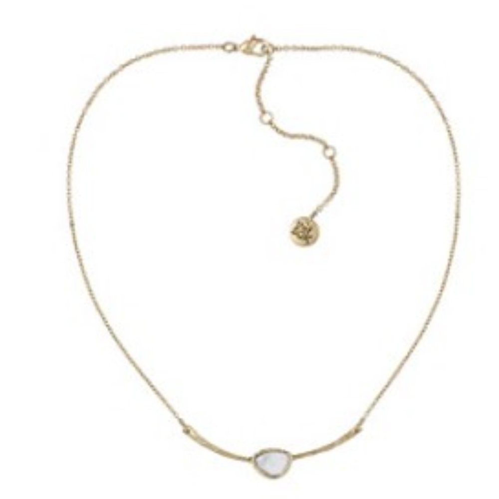 The Sak Stone Smile Necklace 16 Inch, Gold/White